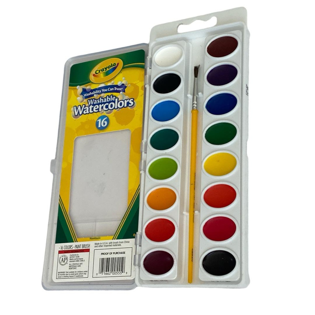 الوان مائية اقراص 16 لون + فرشاة من كرايولا