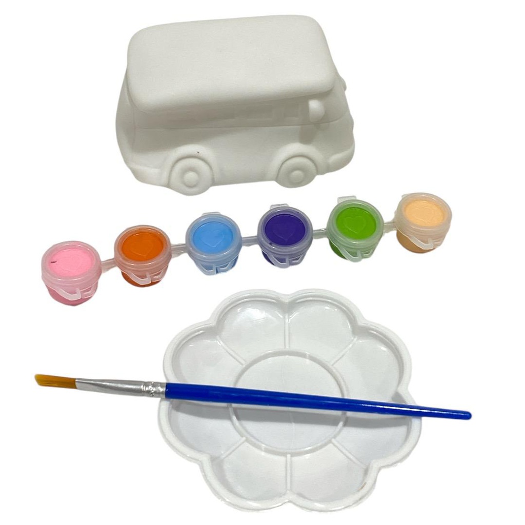 مجسمات اشكال تلوين  + الوان + فرشة