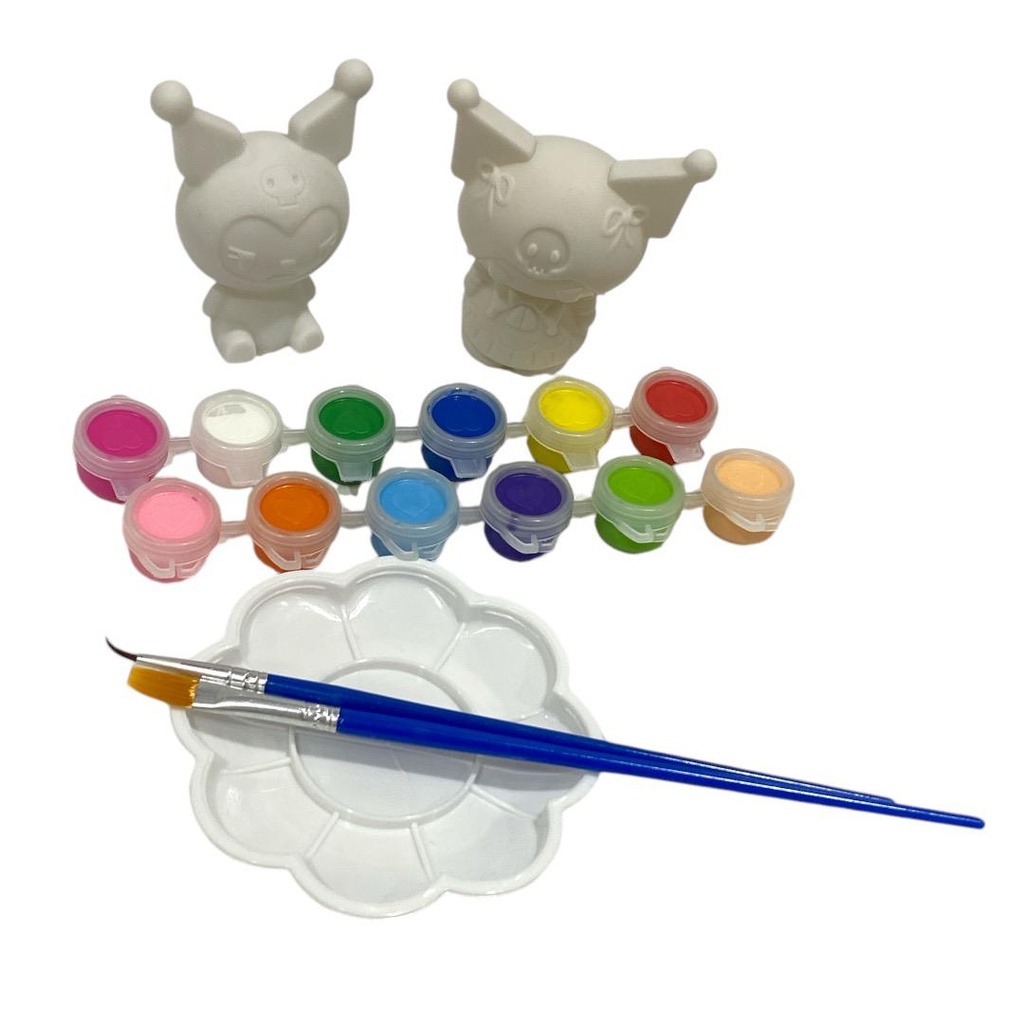 مجسمات اشكال تلوين + الوان + فرشة