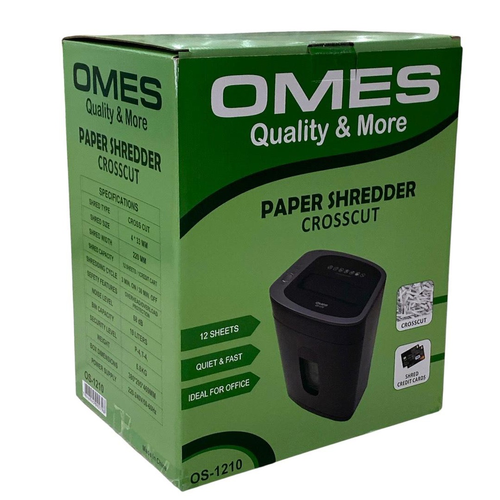 فرامة ورق تقطيع  سعة 12 ورقة 19 لتر أوميس OMES