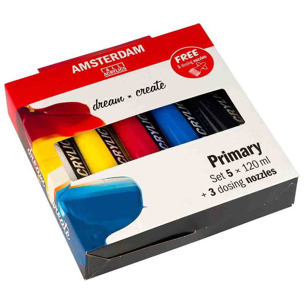 Amsterdam Acrylic color SET PRIM.5X120ML+NOZ.CB