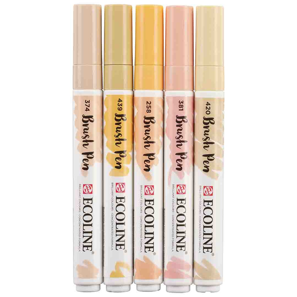 ECOLINE BRUSHPEN X5 BEIGE PINK
