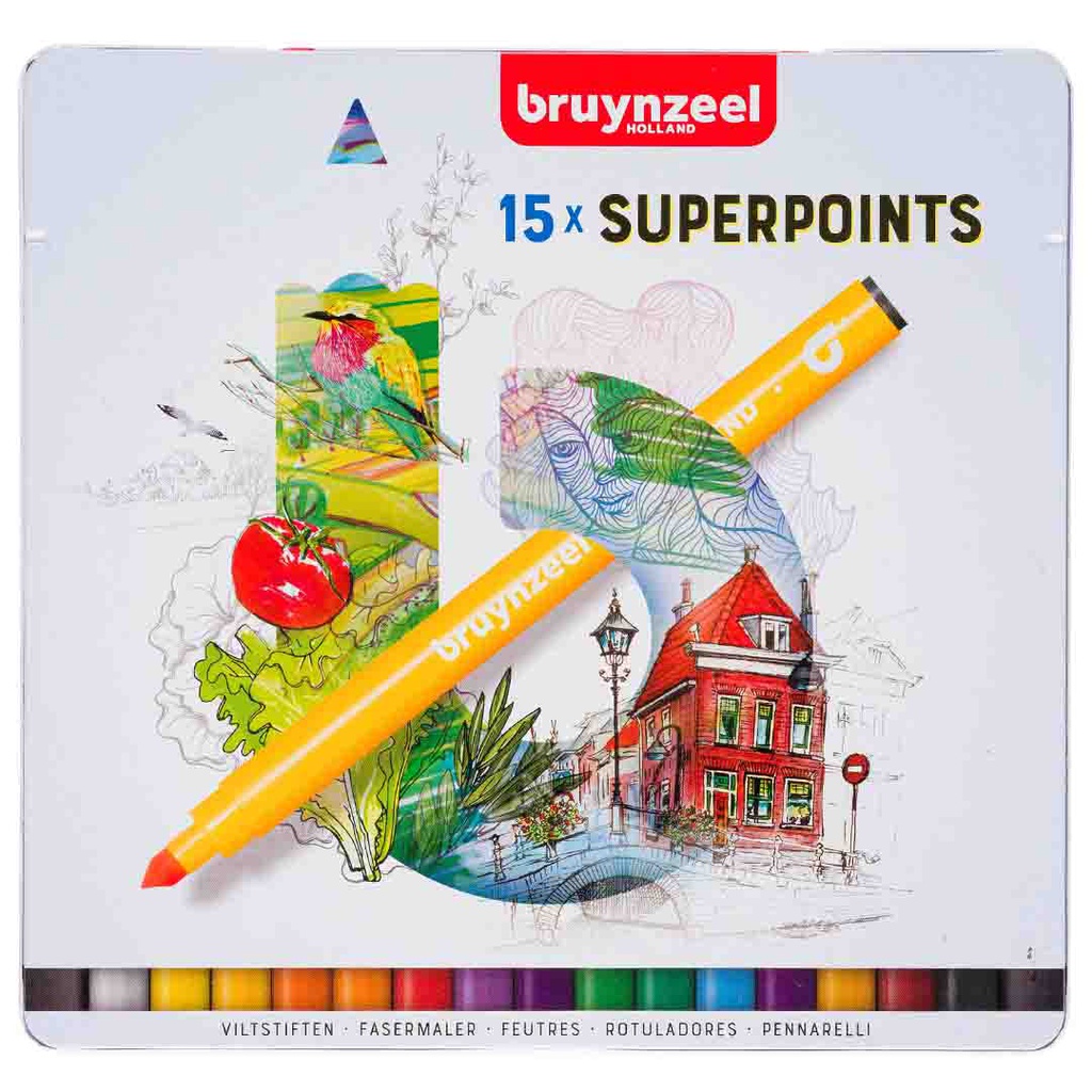 Bruynzeel FELT TIPS SUPER POINTS 15