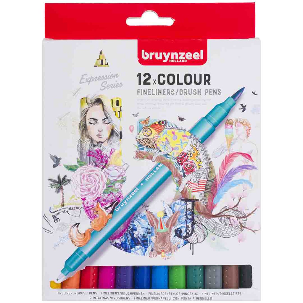 Bruynzeel FINELINER BRUSHPEN SET 12