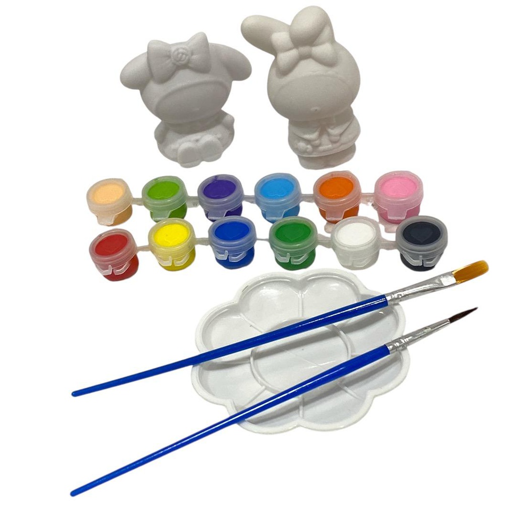 مجسمات اشكال تلوين  + الوان + فرشة