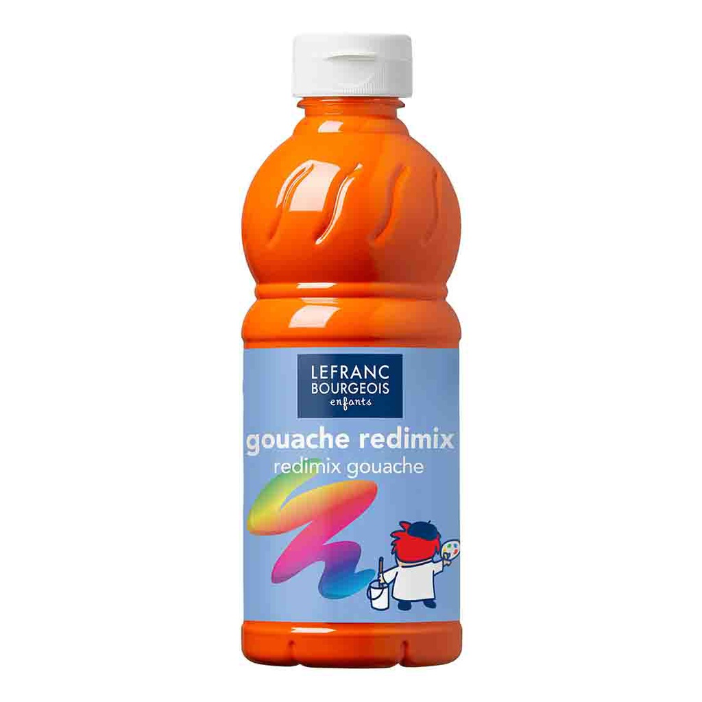 Lefranc &amp; Bourgeois education gouache redimix 500ML bottle BRILLIANT ORANGE