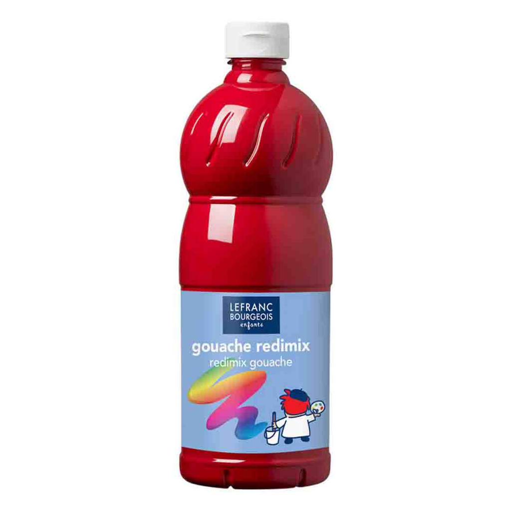 Lefranc &amp; Bourgeois education gouache redimix 500ML bottle PRIMARY RED