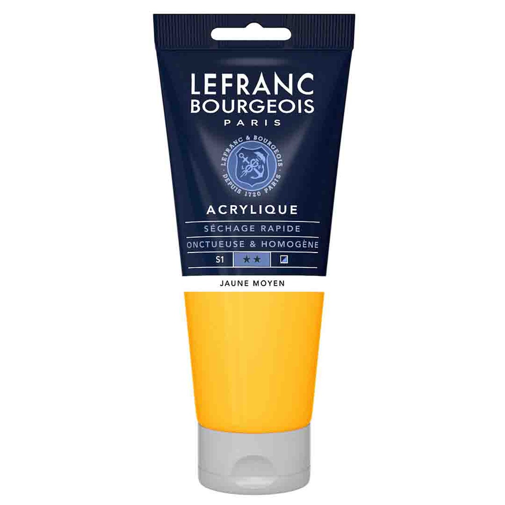 الوان اكريلك انبوب 200 مل من ليفرانس آند بورجوا ذات الجودة العالية MEDIUM YELLOW