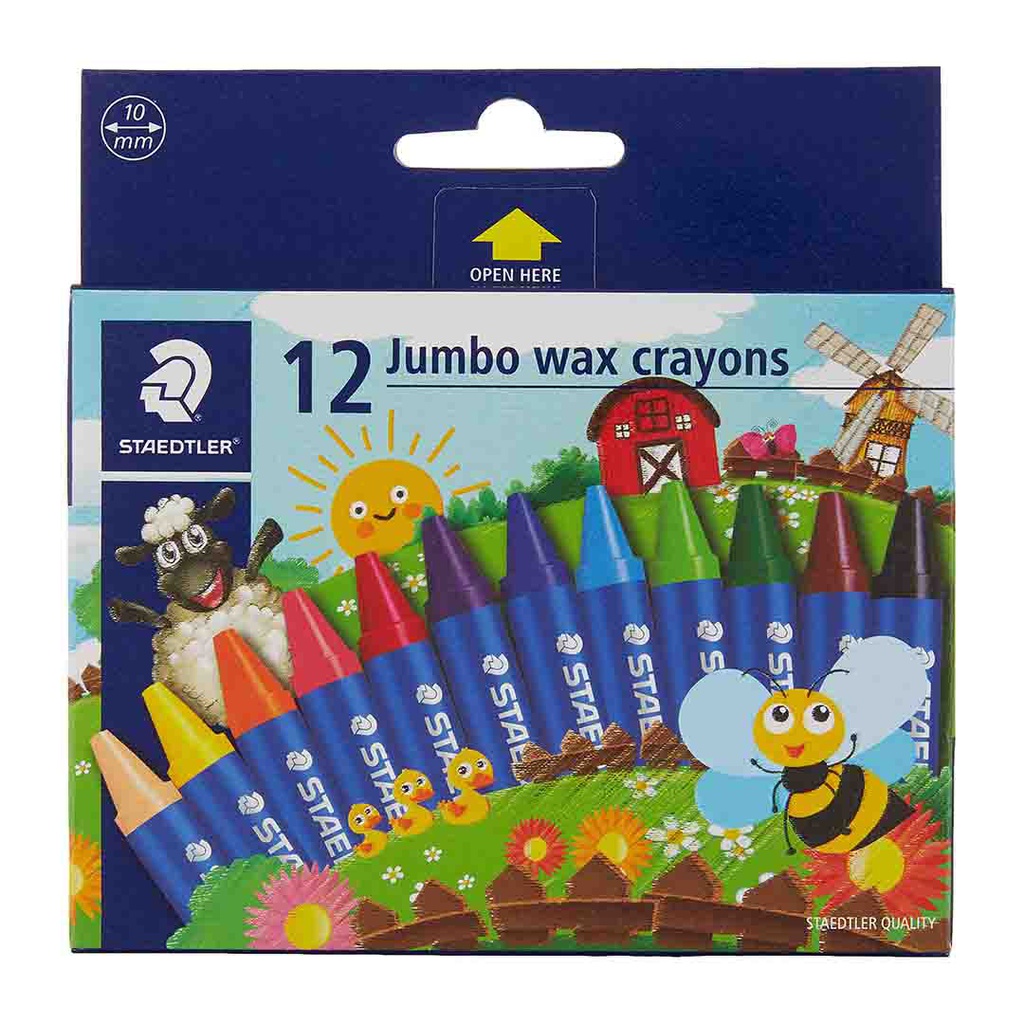 STAEDTLER 12 JUMBO WAX CRAYONS‏