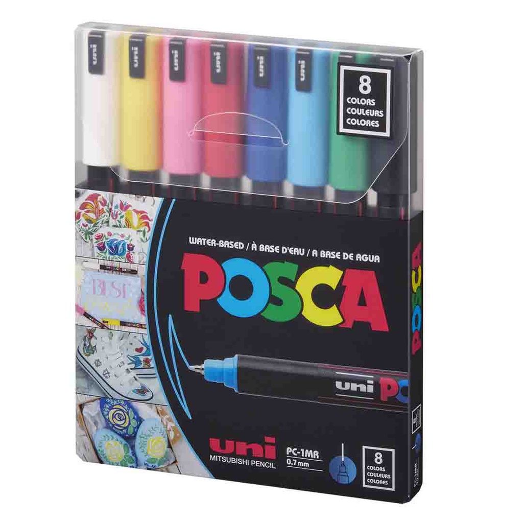 الوان يوني لجميع الاسطح 8لون POSCA