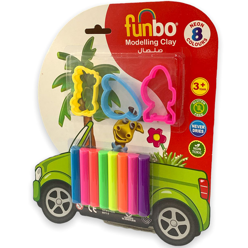صلصال 8 لون نيون فنبو باص Funbo