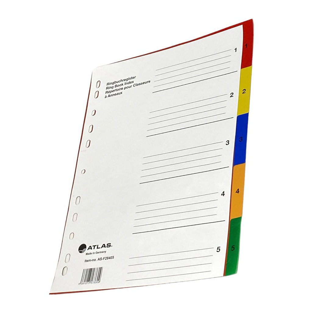 فواصل ملفات 5-1  اطلس بلاستيك ملونة ATLAS