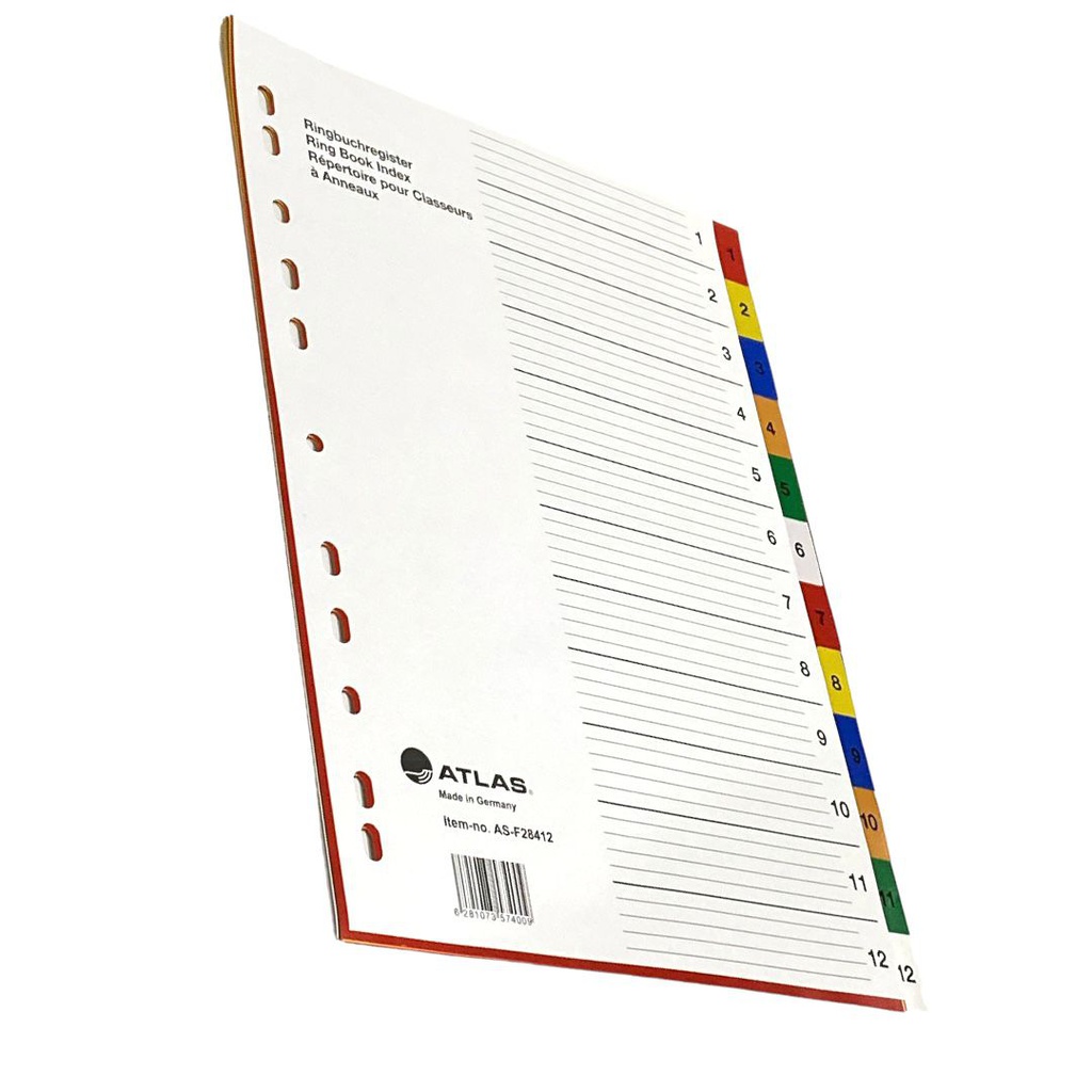 File dividers 1-12  ATLAS
