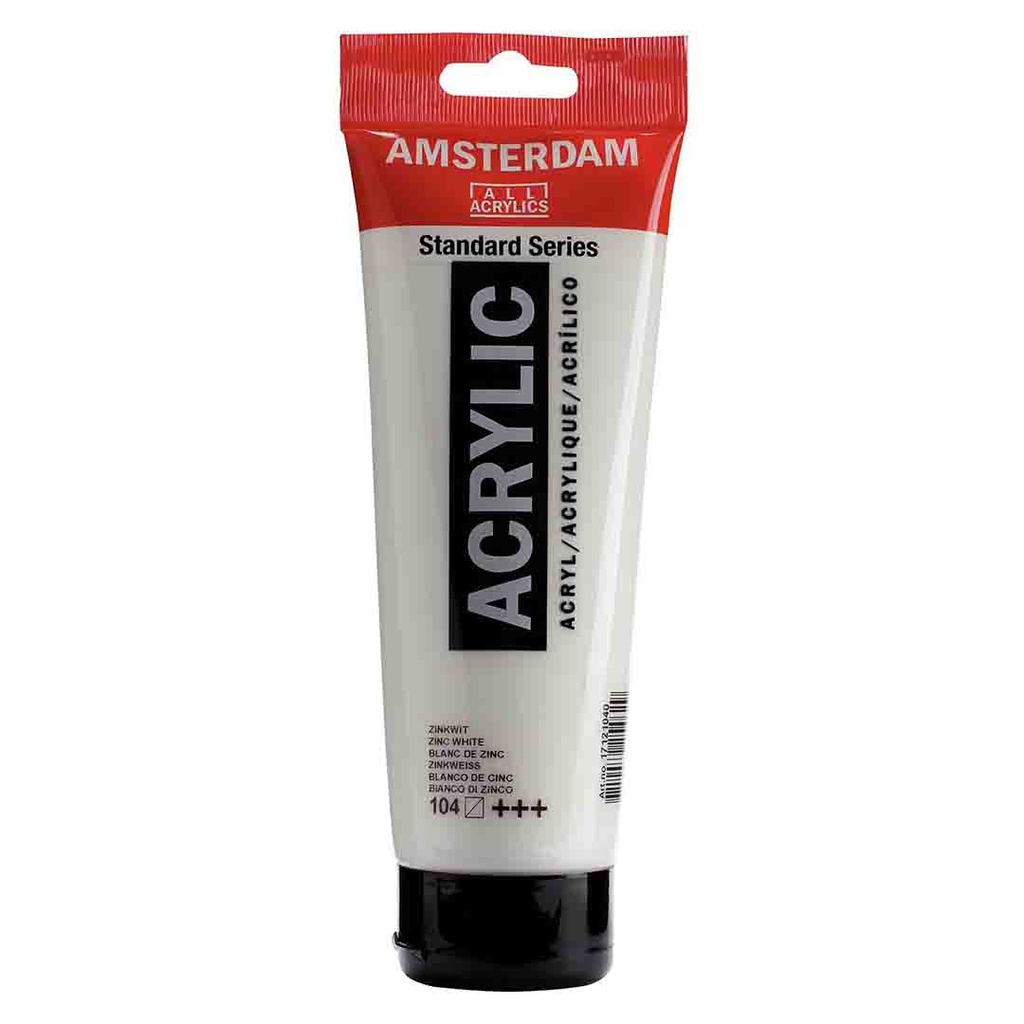 الوان اكريلك عالية الجودة والتماسك ساطعة من شركة امستردام الهولندية 250 مل ZINC WHITE