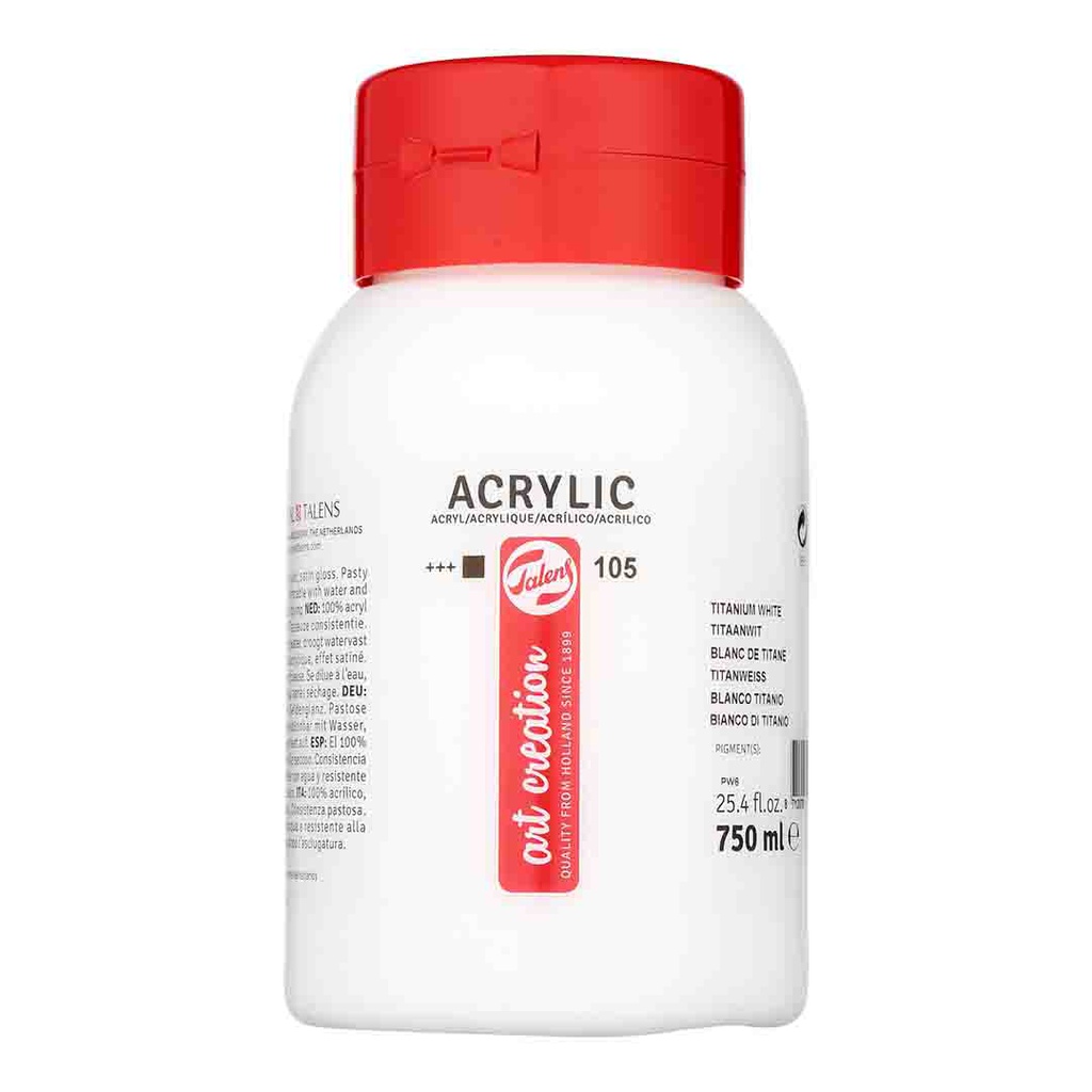 الوان اكريلك من ارت كريشن 750 مل - TITANIUM WHITE
