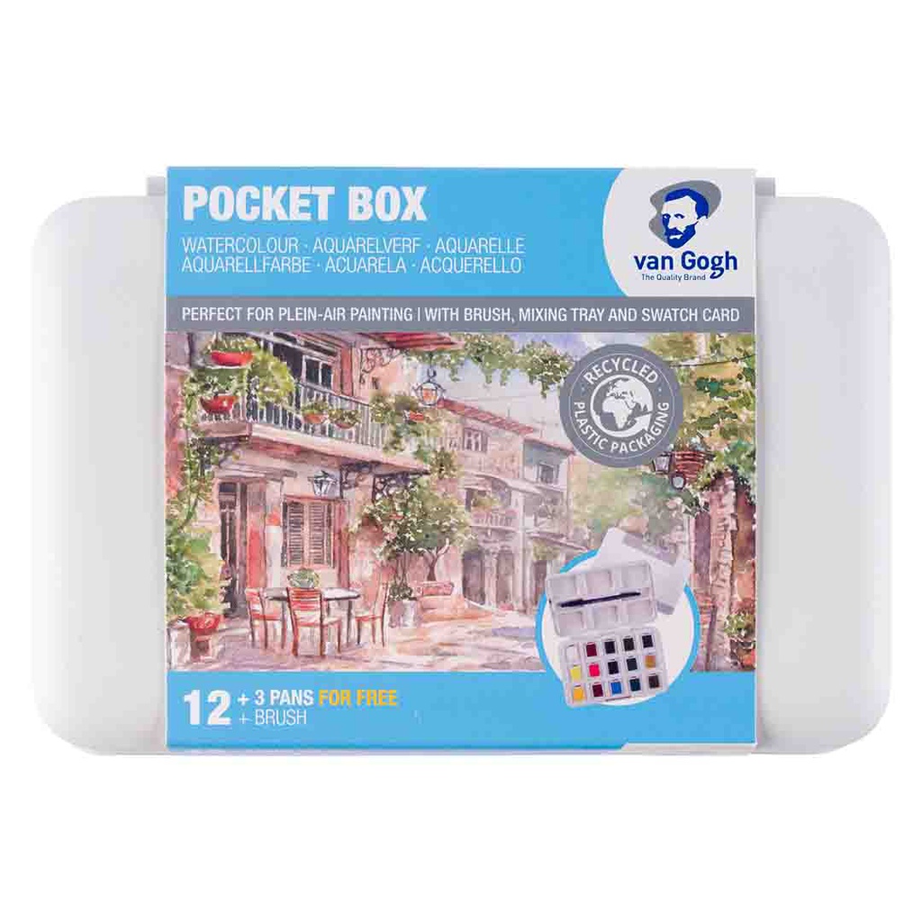 الوان مائية عالية الجودة فان جوخ اقراص 3 12+3 half pans
