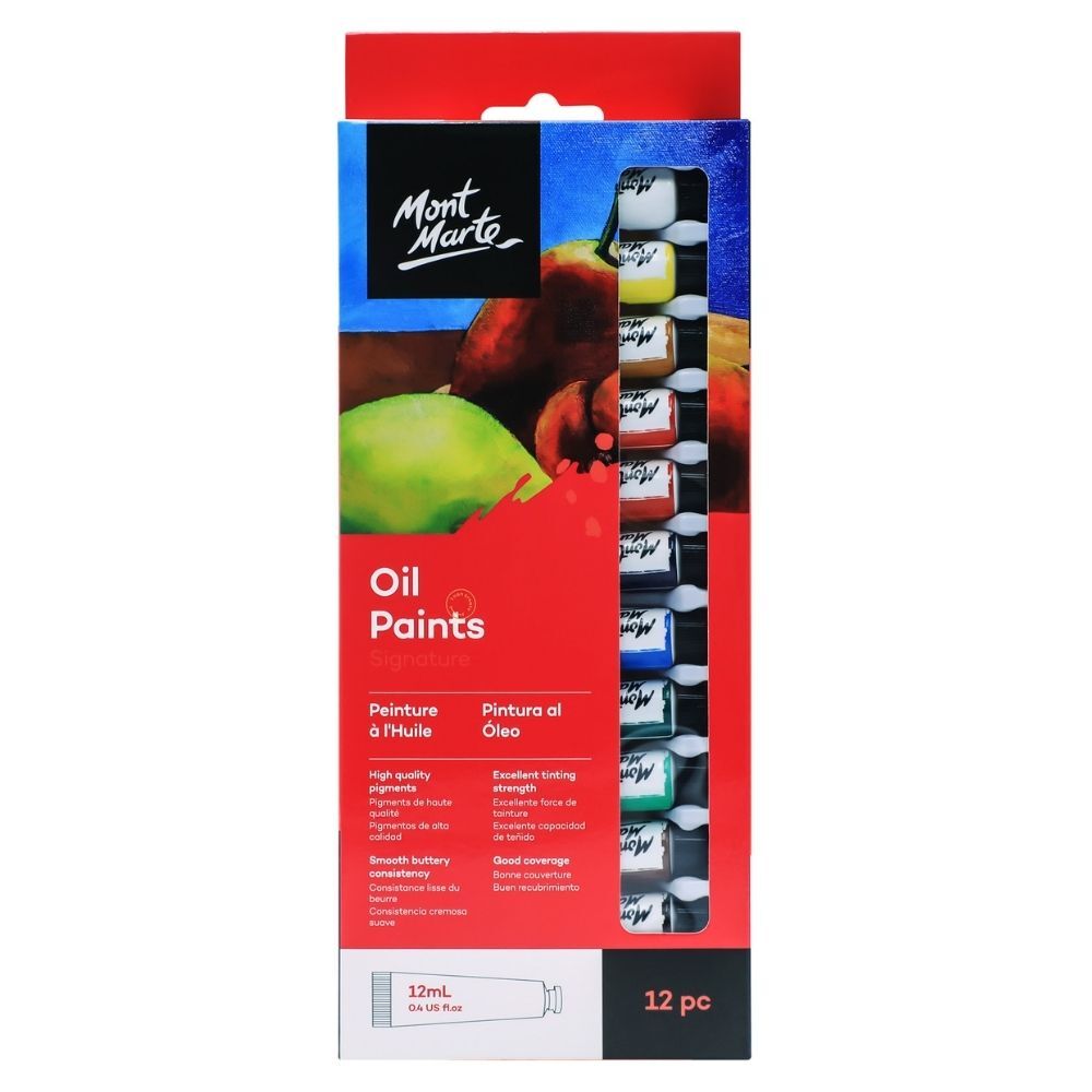 Mont Marte Oil Paints Set 12 colors x 12ml‏ 