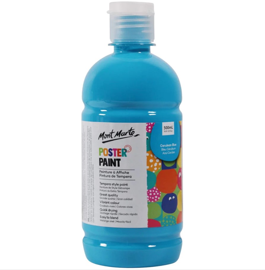 Mont Marte Kids - Poster Paint 500ml - Cerulean Blue
