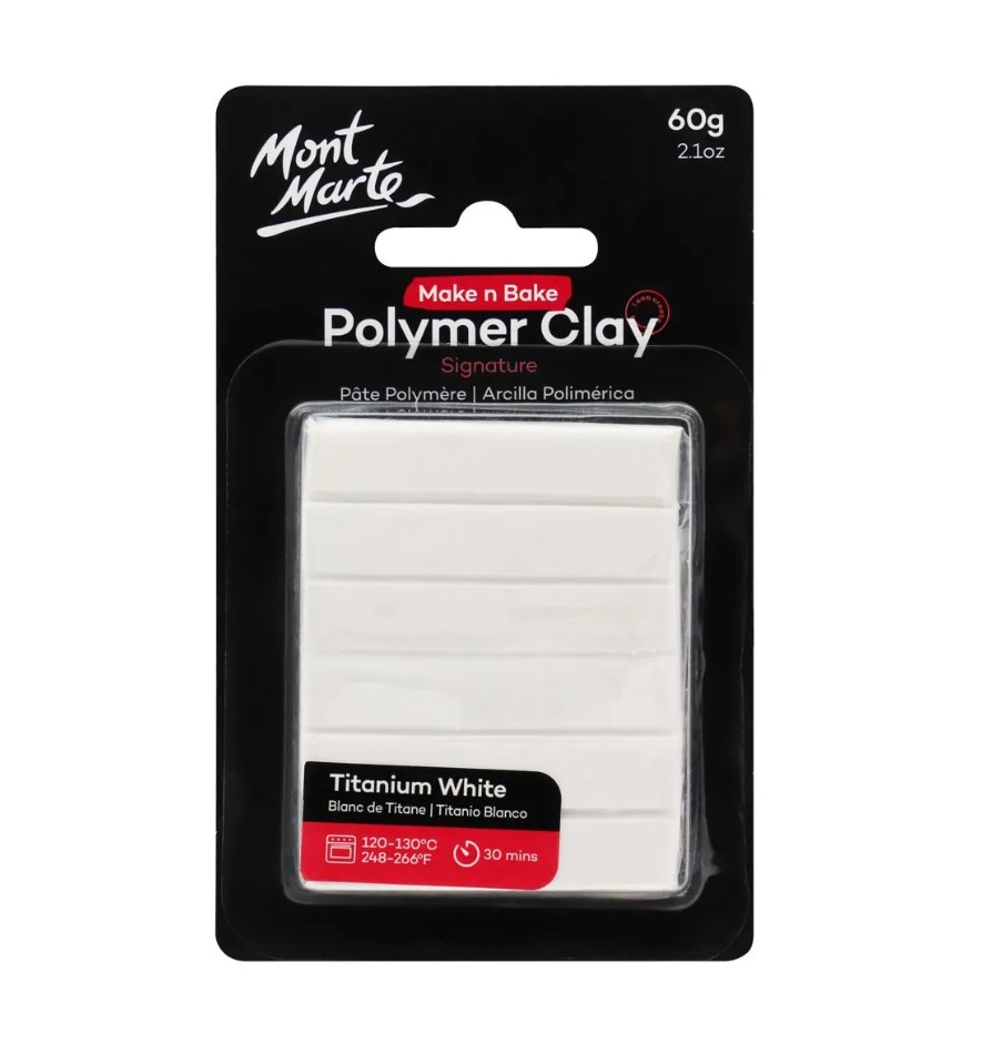 Mont Marte Make N Bake Polymer Clay 60g Titanium White‏