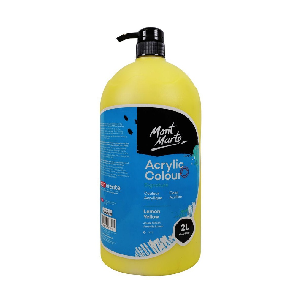 Mont Marte Signature Acrylic Paint Lemon Yellow 2L‏