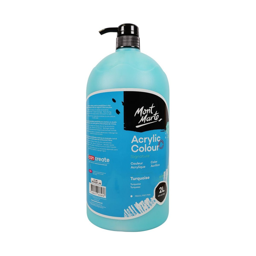 Mont Marte Signature Acrylic Paint Turquoise 2L‏