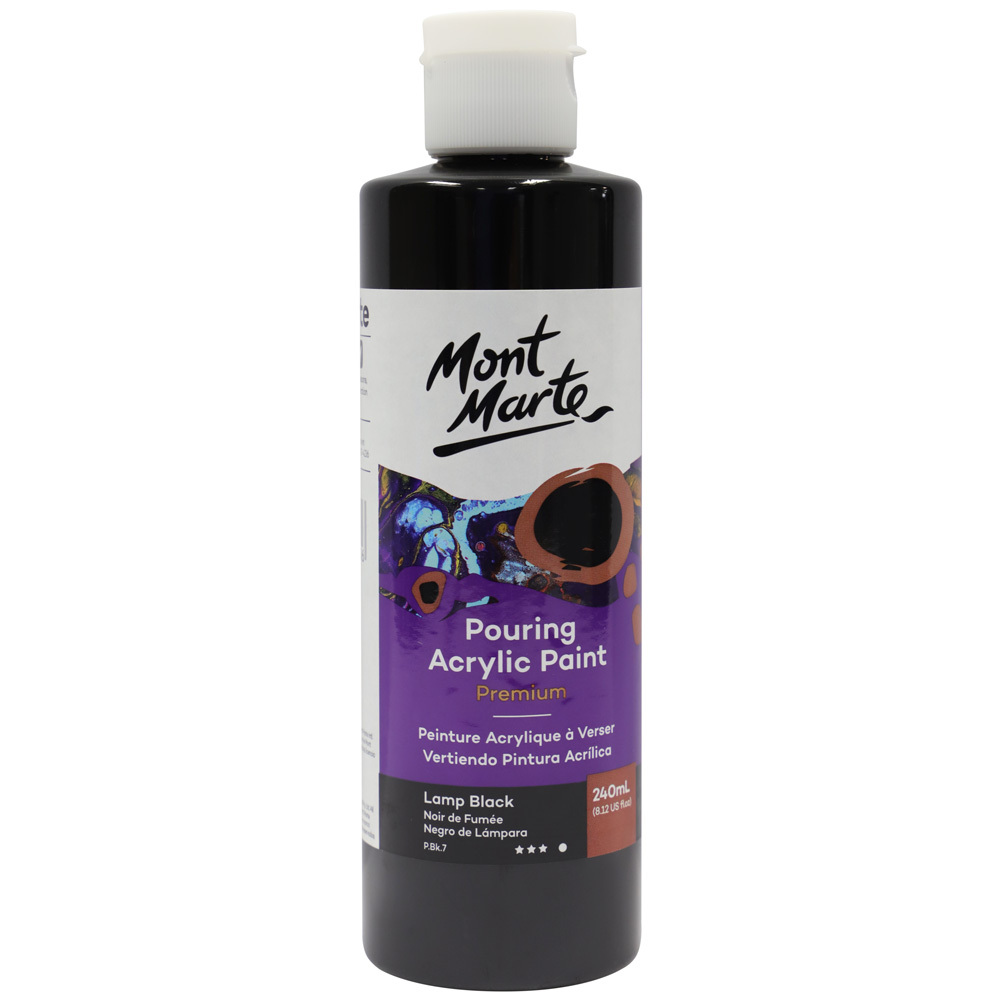 Mont Marte Pouring Acrylic 240ml - Lamp Black