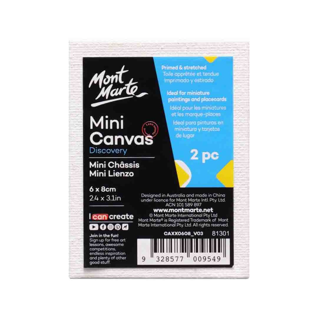 Mont Marte Mini Canvas 6x8cm 2pc