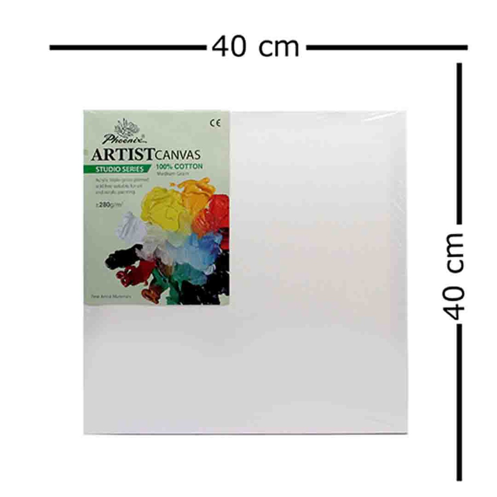 لوحة رسم كانفس 280 جرام من فونيكس قطن 100% مقاس 40×40 سم