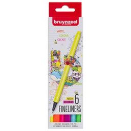 [60241106] Bruynzeel fineliner neon 6 