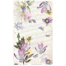 [PFY1818] ورق أرز 54*33 VINTAGE FLOWERS BEIGE