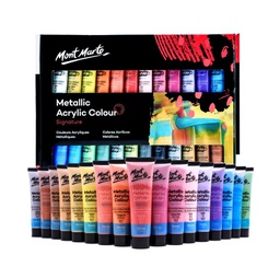[PMMT2436] Mont Marte Metallic Acrylic Paint Set 24pc x 36ml