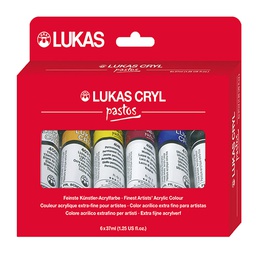 [764930000] Lukas Acrylic color Pastos 6x37ml Set