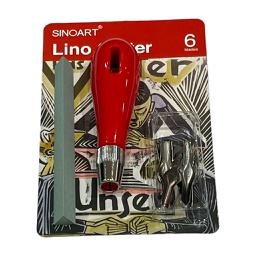 [SFT0139] Lino cutter Plastic handle, including 6 blades and 1 knife
stone