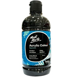 [MSCH5010] Mont Marte Acrylic Colour 500ml bottle - Lamp Black