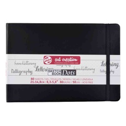 [9314405M] ART CREATION DOT-BOOK BLACK 21X15 80G