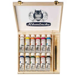 [76014097] SCHMINCKE  AKADEMIE ACRYLIC COLOUR  Wooden BOX/12 