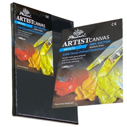 [A5305BKSB] لوحة رسم كانفس اسود 100% قطن فونيكس اطار خشبي سماكة 4/3" تدبيس من الخلف مقاس 50×70 سم سماكة قماش 380 جرام 