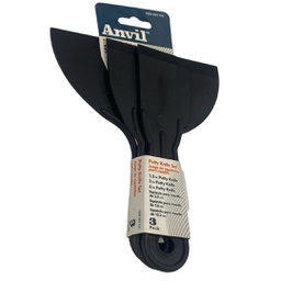 [ANVIL1004] سكين معجون بلاستيك اسود 3 قطعة