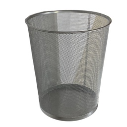 [H5002-SILVER] سلة مهملات شبك معدن فضي