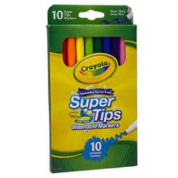 [58861000021] اقلام ماركر سوبر تيب قابلة للغسل 10 لون من كرايولا