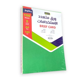 [2735-008] ورق بريستول 6 لون 180 جرام 100 ورقة