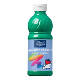 [188012] Lefranc &amp; Bourgeois education gouache redimix 500ML bottle BRILLIANT GREEN