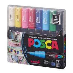 [MI-PC1M-08C] POSCA الوان يوني لجميع الاسطح 8لون