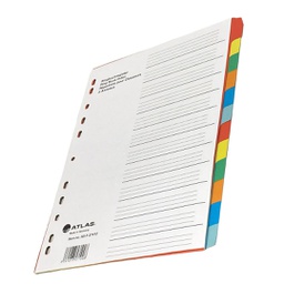 [AS-F-27412] فواصل ملفات ملونة اطلس ورق ATLAS 12-1