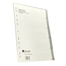 [AS-F-29405] فواصل ملفات رمادي اطلس بلاستيك ATLAS A4 5-1