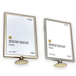 [191-1208] ستاند شفاف فضي طولي REAP A4