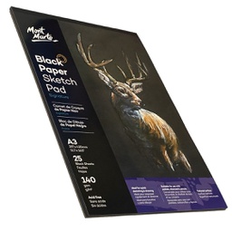 [MSB0059] Mont Marte Sketch Pad Black Paper A3 140gsm 25 Sheet