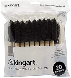 [242-20] 20 KINGART 2" FOAM BRUSH VALUE PACK