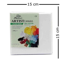 [E5308SB] لوحة رسم كانفس 280 جرام من فونيكس قطن 100% مقاس 15×15 سم