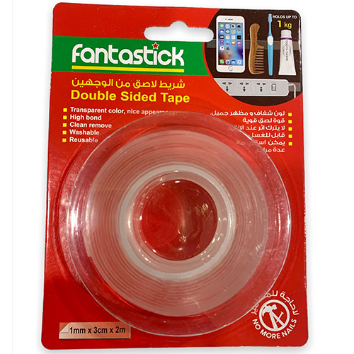 شطرطون شفاف لاصق جهتيين FANTASTICK 1mm*3cm*2m